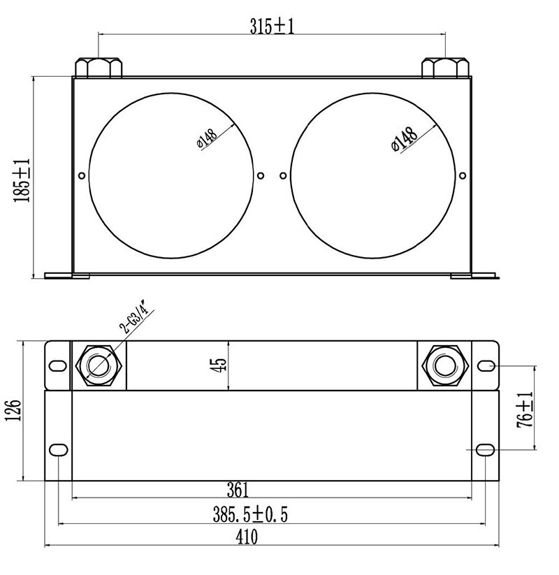Air Cooled Hydraulic Radiator Overall dimension