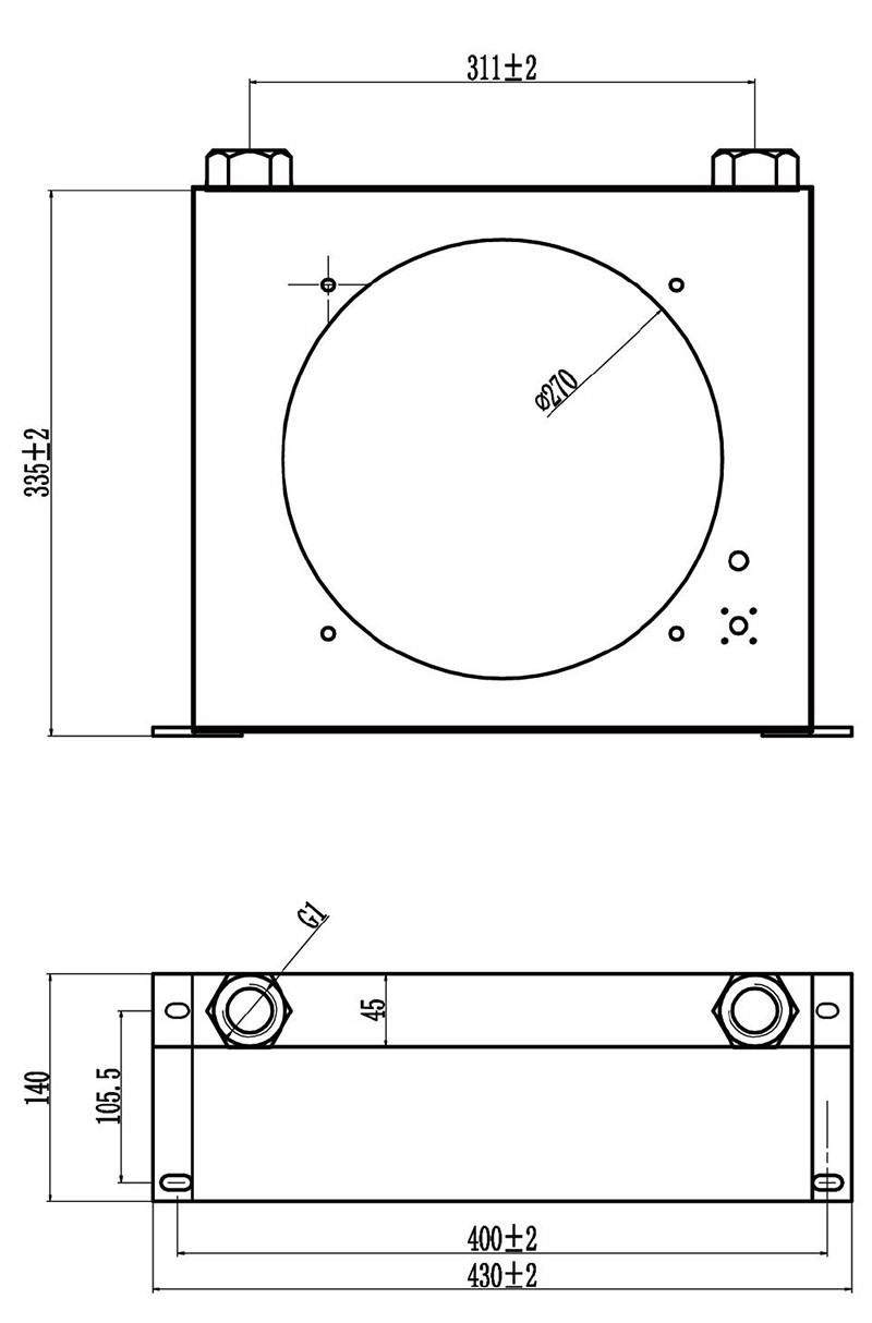 Hydraulic Station Air Oil Cooler Overall dimension