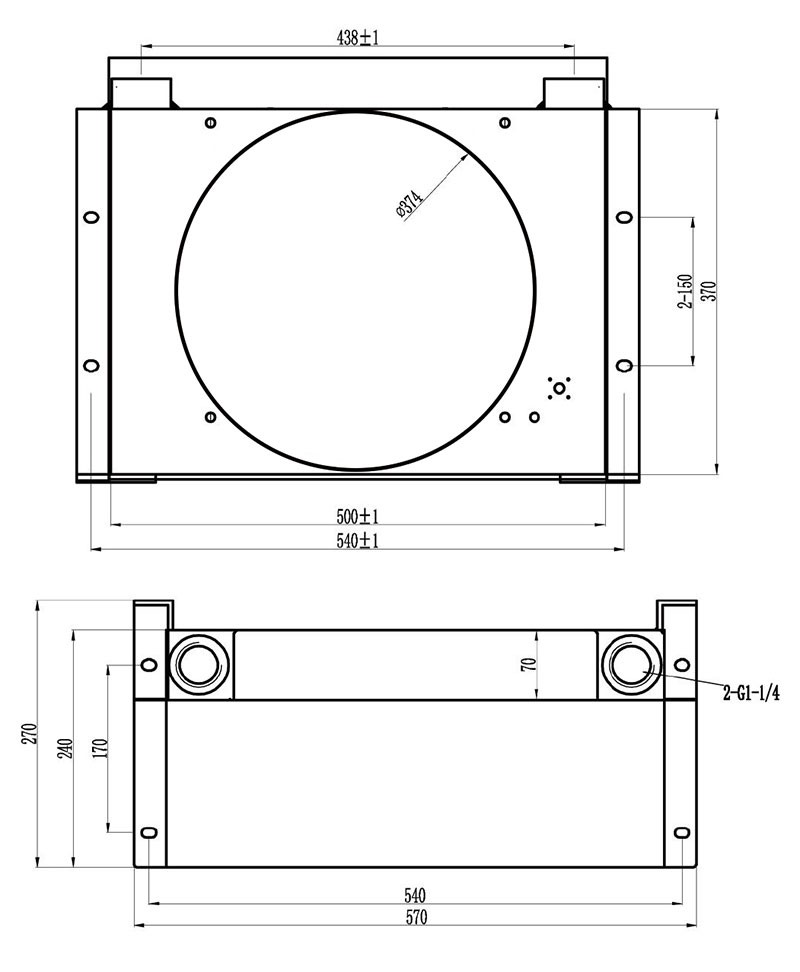 Construction Machinery Hydraulic Oil Cooler Overall dimension