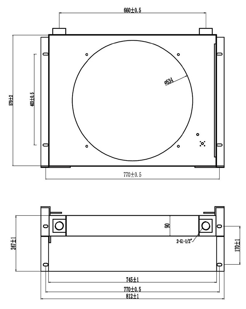 Air Cooled Hydraulic Heat Exchanger Overall dimension