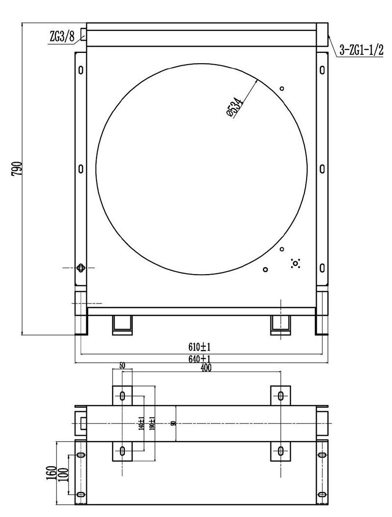Hydraulic Air Cooling Unit Overall dimension