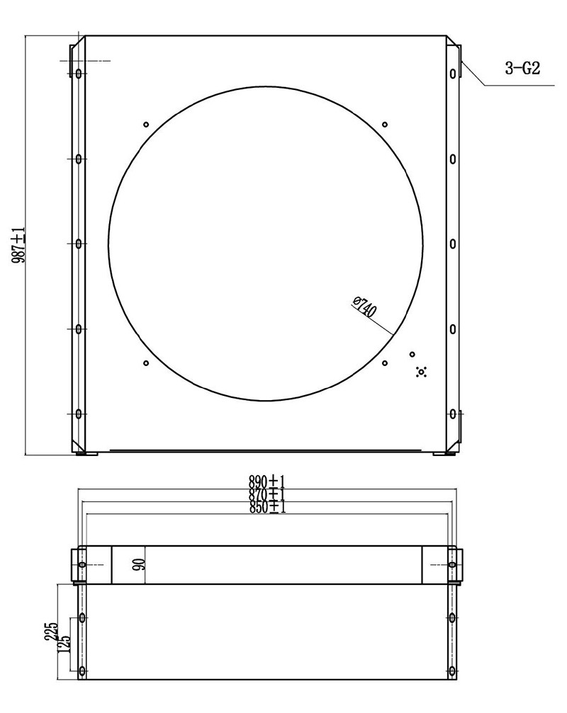 Vehicle-mounted Hydraulic Air Cooler Overall dimension