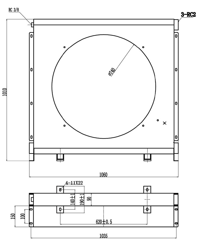 Hydraulic Pump Station Air Oil Radiator Overall dimension